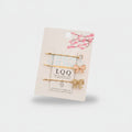 Cherry Blossom Gold Hair Clips Set With Bows