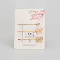 Cherry Blossom Gold Hair Clips Set With Bows – hair accessories (view 1)