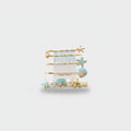 Gold Pearl Starfish Shell Hair Clip Set