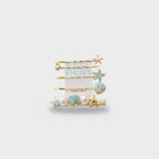 Gold Pearl Starfish Shell Hair Clip Set