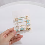 Gold Pearl Starfish Shell Hair Clip Set – hair accessories (view 3)