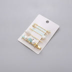 Gold Pearl Starfish Shell Hair Clip Set – hair accessories (view 1)