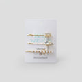 Gold Pearl And Charm Hair Clips Set