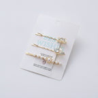 Gold Pearl And Charm Hair Clips Set – hair accessories (view 1)