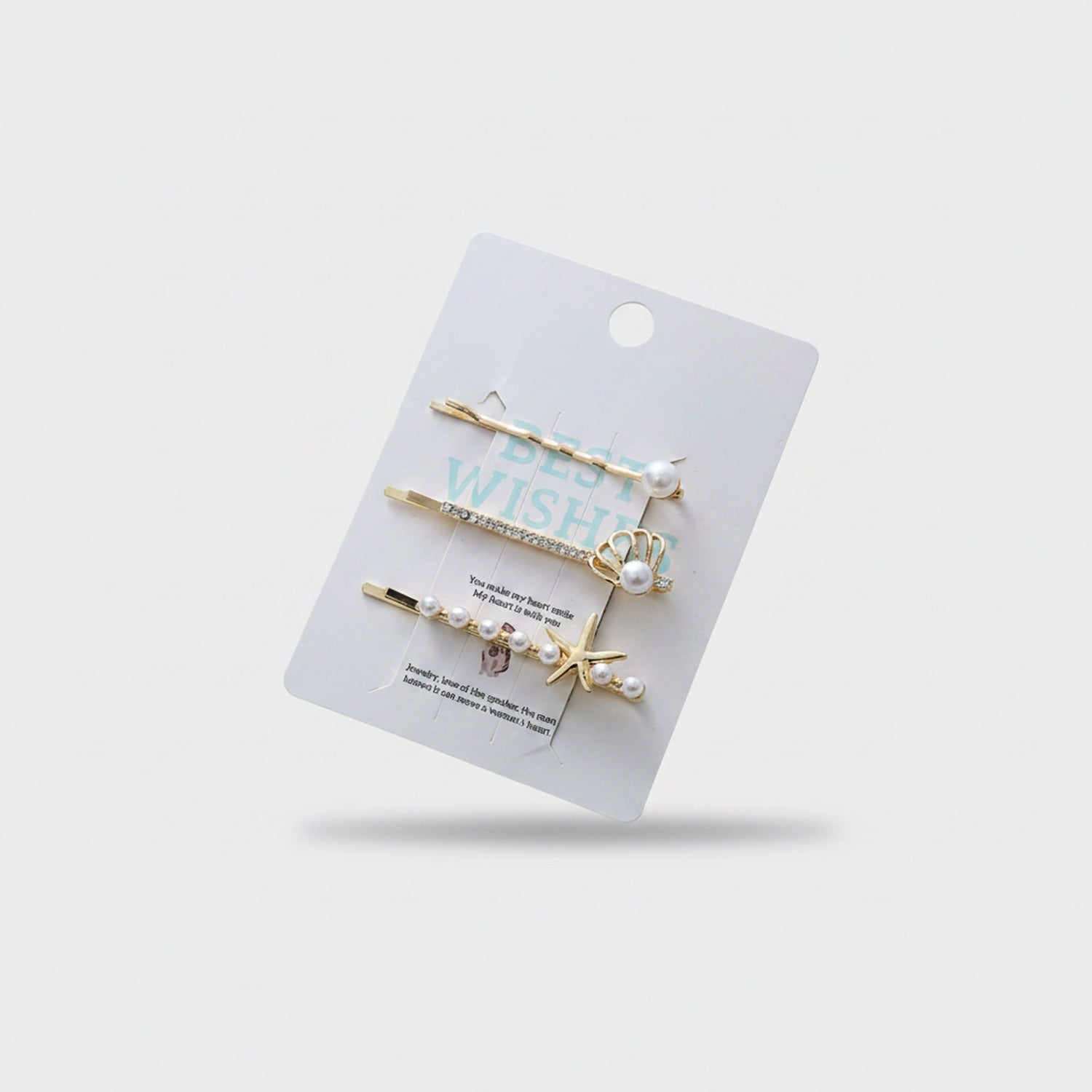 Pearl and Rhinestone Gold Hair Clips Set