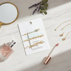 Gold Pearl Hair Clips Set Three-Pack – hair accessories (view 3)