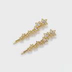 Star Rhinestone Gold Hair Clips Set