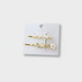 Gold Pearl and Crystal Hair Clip Set