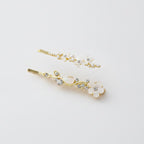 Gold Pearl and Crystal Hair Clip Set – hair accessories (view 1)