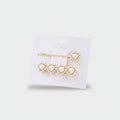 Pearl Heart Gold Hair Clips Set