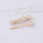 Pearl Beaded Gold Hair Clips Set – hair accessories (view 2)