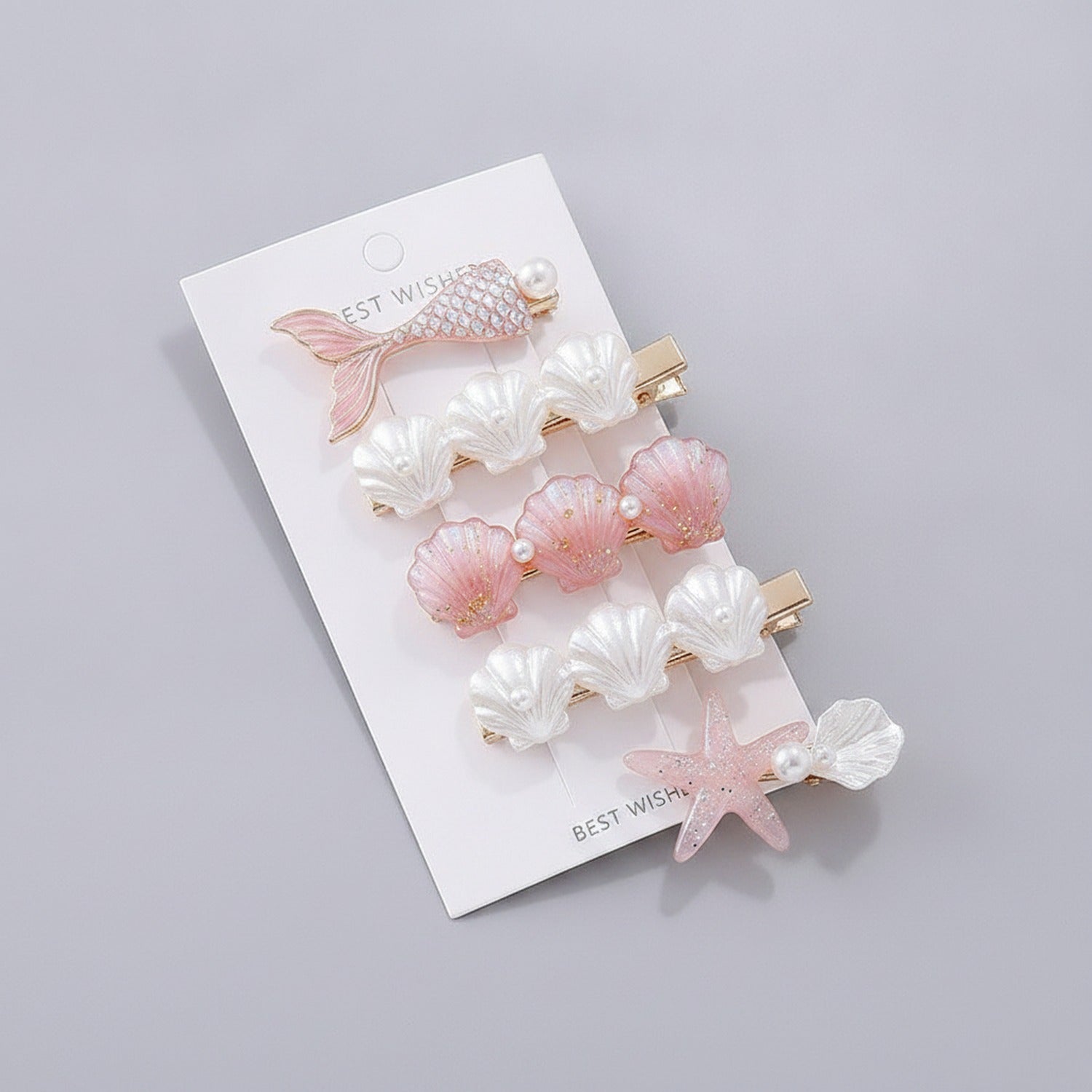 Mermaid Pearl Starfish Shell Hair Clip Set