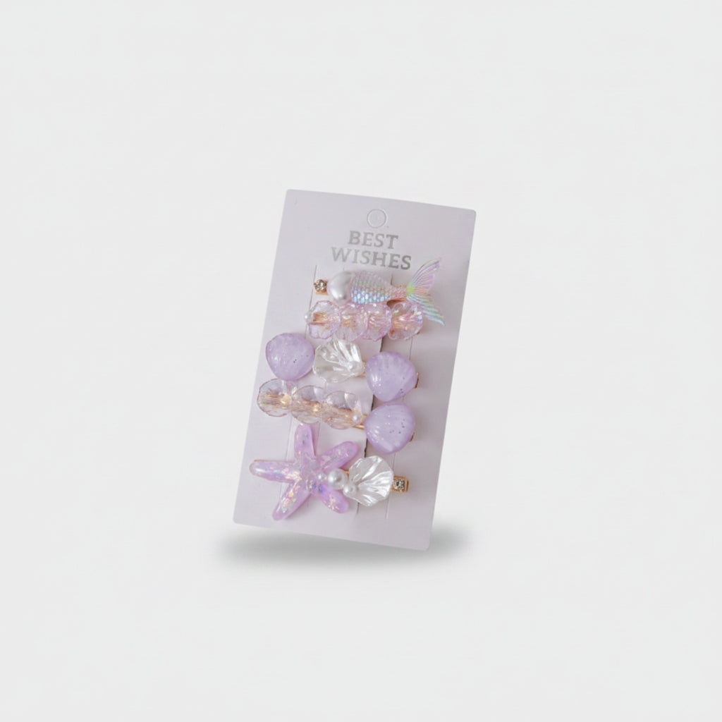 Iridescent Butterfly Pearl Hair Clip Set