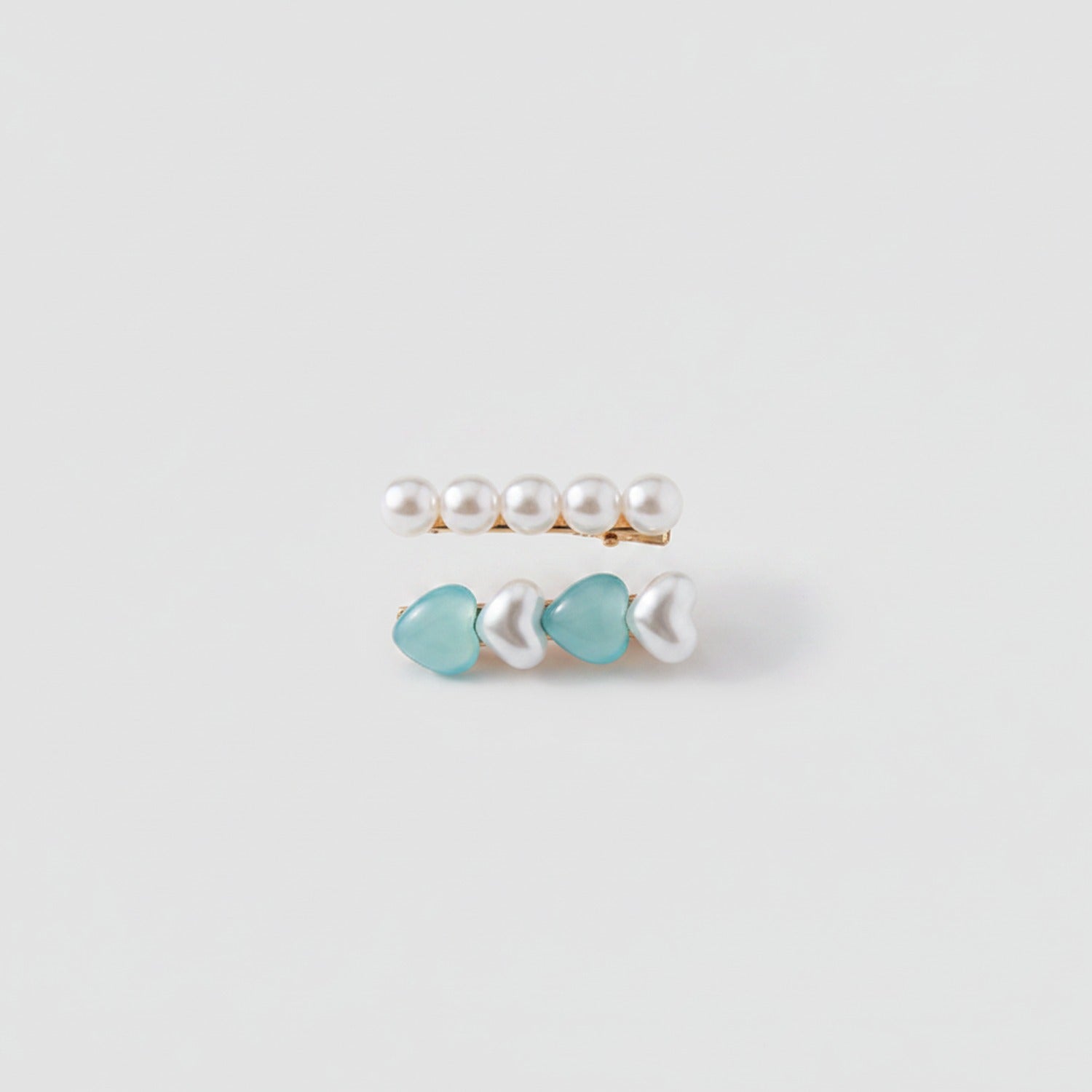 Pearl Heart Shape Hair Clip Set