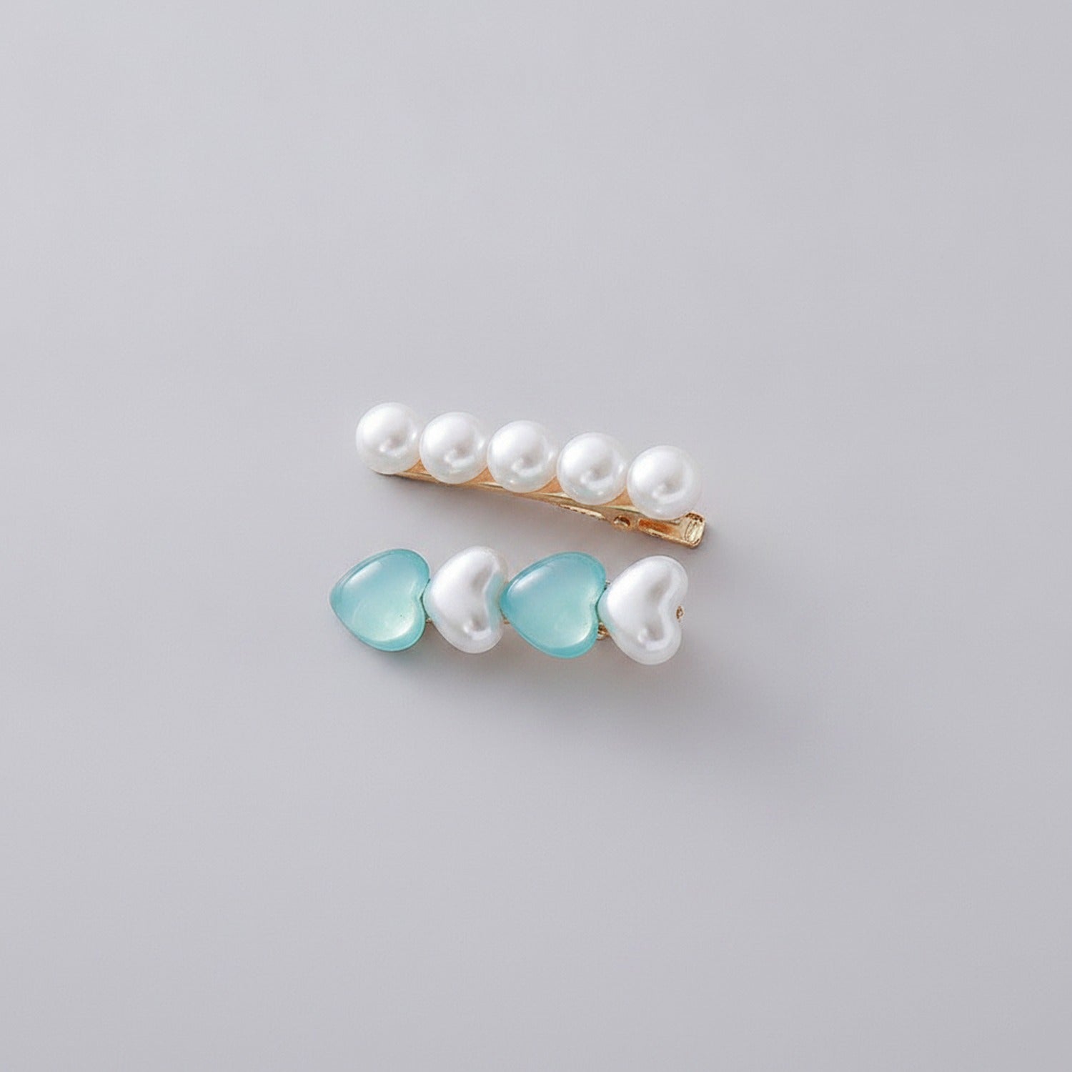 Pearl Heart Shape Hair Clip Set