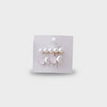 Pearl Heart Hair Clips Set Gold