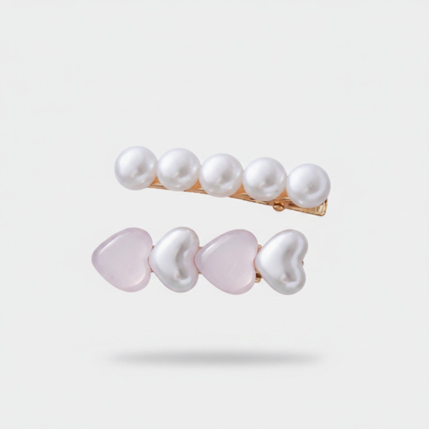 Pearl & Heart Hair Clip Set