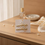 Gold Polka Dot Hair Clips With Bow – hair accessories (view 2)