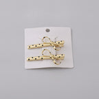 Gold Polka Dot Hair Clips With Bow – hair accessories (view 1)