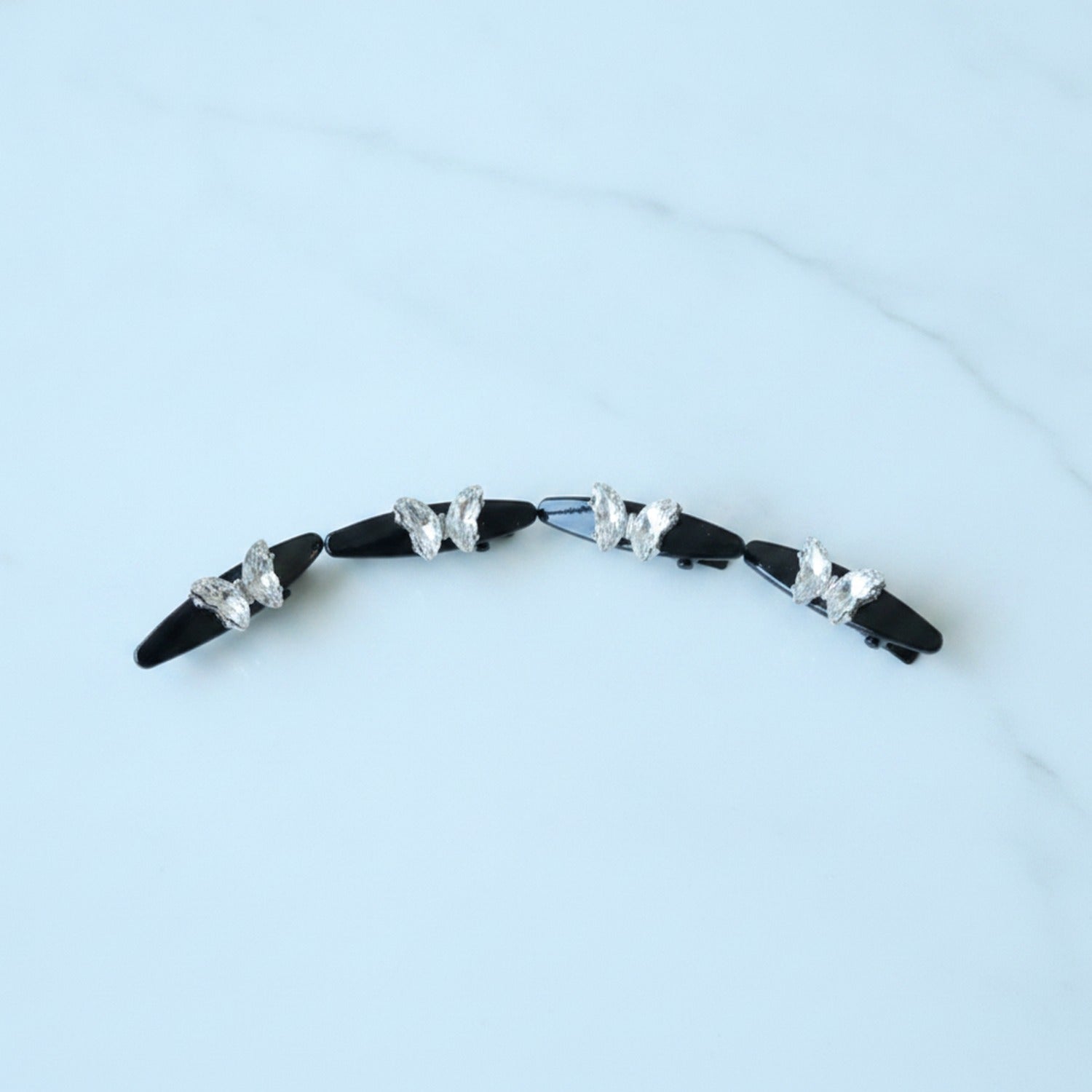 Rhinestone Butterfly Hair Clip Set