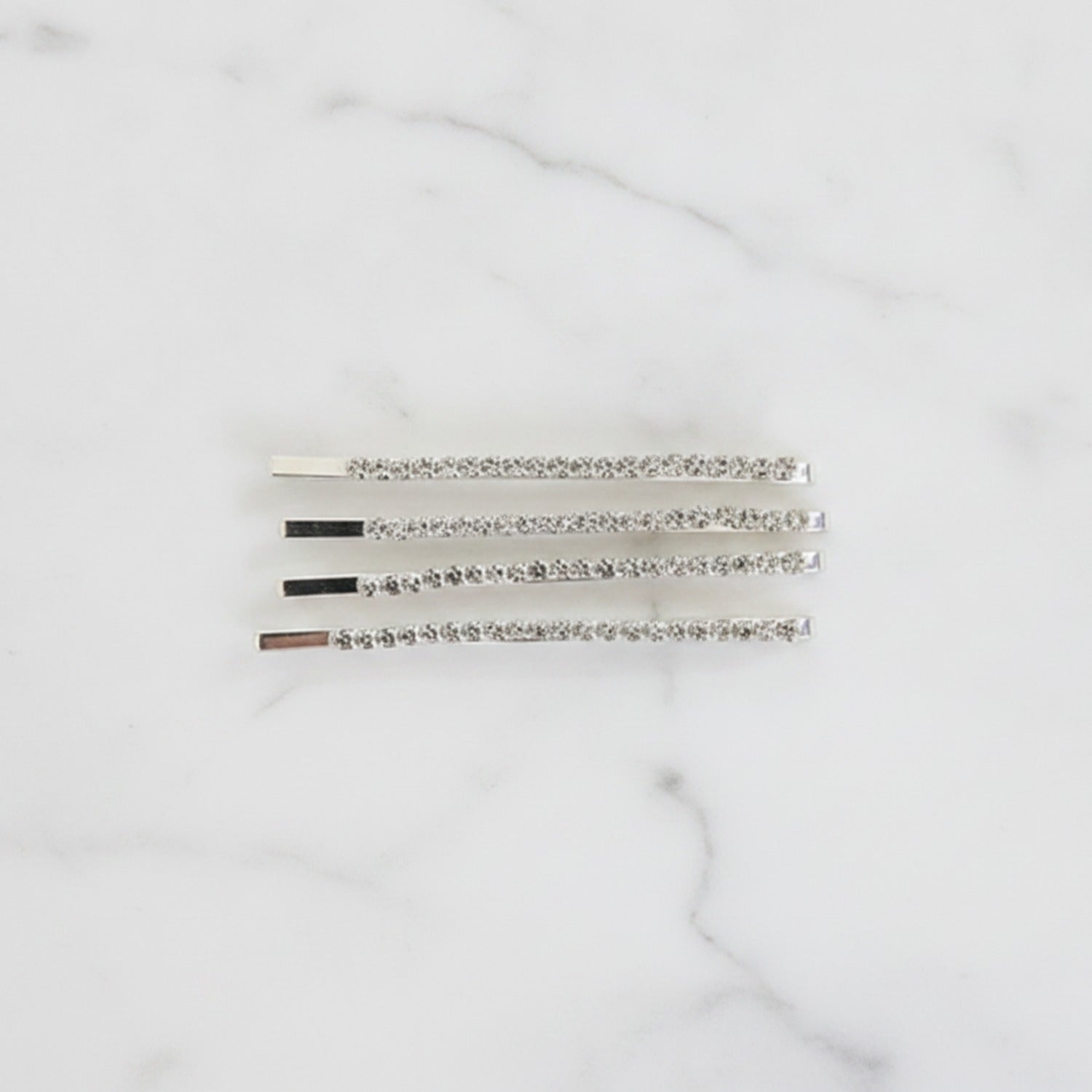 Sparkly Hair Clip Set - Silver Rhinestone Mix