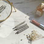 Sparkly Hair Clip Set - Silver Round Crystal – hair accessories (view 2)