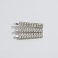 Sparkly Hair Clip Set - Silver Round Crystal