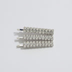 Sparkly Hair Clip Set - Silver Round Crystal