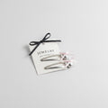 Heart Charm BB Clip Set - Pink Bow