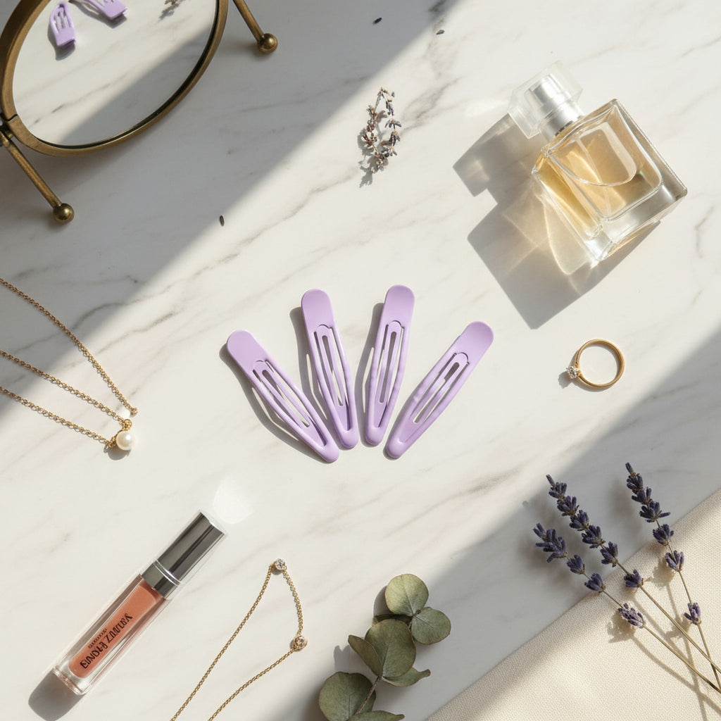 Minimalist BB Hair Clip Set - Purple – hair accessories (view 2)