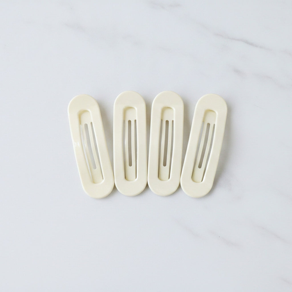 Minimalist BB Hair Clip Set - White