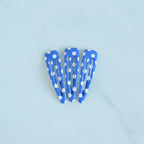 Teardrop Hair Clips Set - Blue Polka Dot