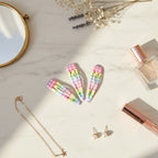 Teardrop Hair Clips Set - Rainbow Check – hair accessories (view 2)