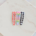 Teardrop Hair Clips Set - Red Rainbow Black Mix