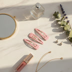 Teardrop Hair Clips Set - Light Pink Check – hair accessories (view 2)