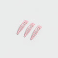 Teardrop Hair Clips Set - Light Pink Check
