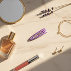 Teardrop Hair Clips Set - Purple Check – hair accessories (view 2)