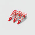 Teardrop Hair Clips Set - Red Polka Dot