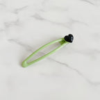 Gemstone Hair Clip Set - Green & Heart Details – hair accessories (view 2)