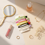 Gemstone Hair Clip Set - Green & Heart Details – hair accessories (view 3)