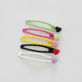 Gemstone Hair Clip Set - Green & Heart Details