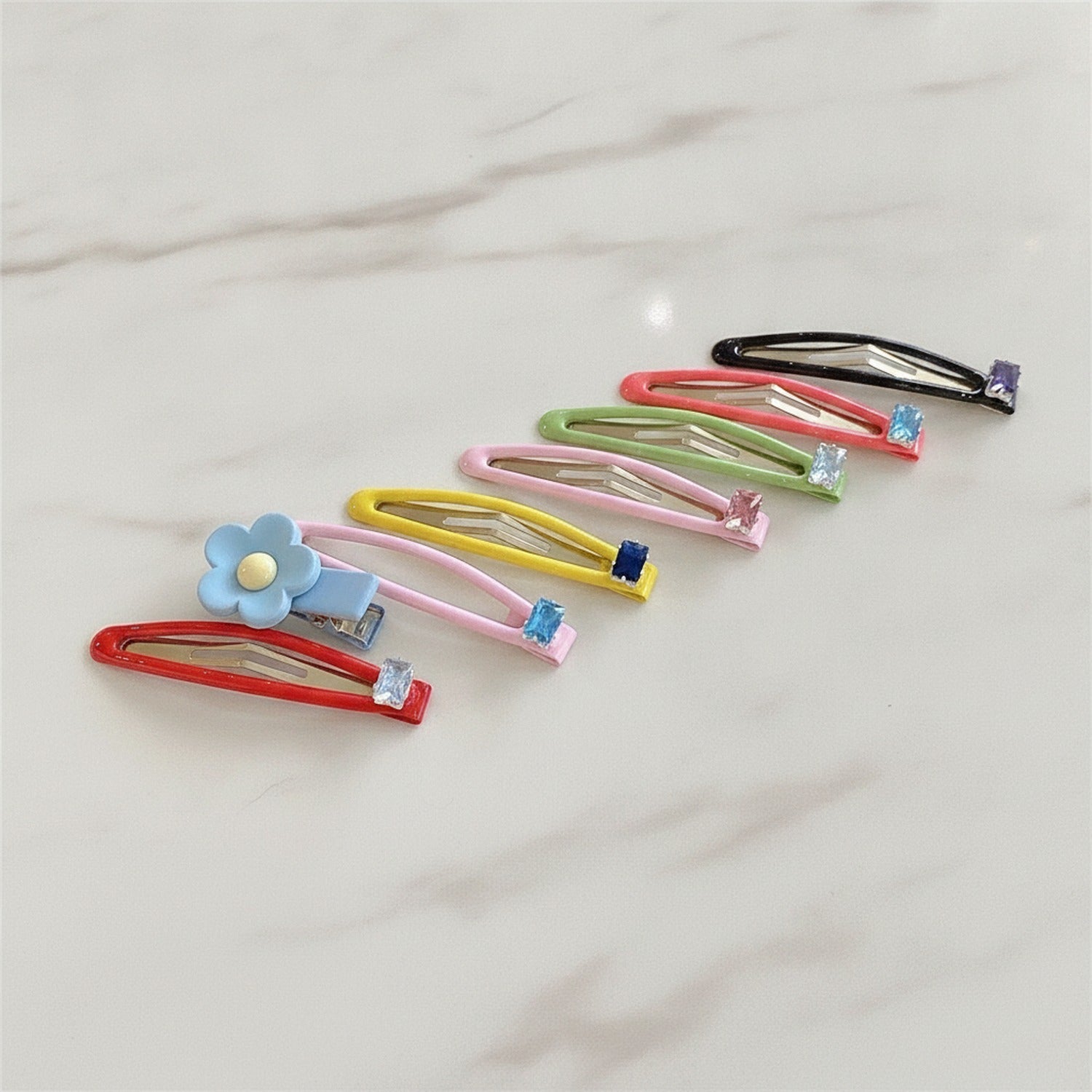 Gemstone Hair Clip Set - Floral Gemstones