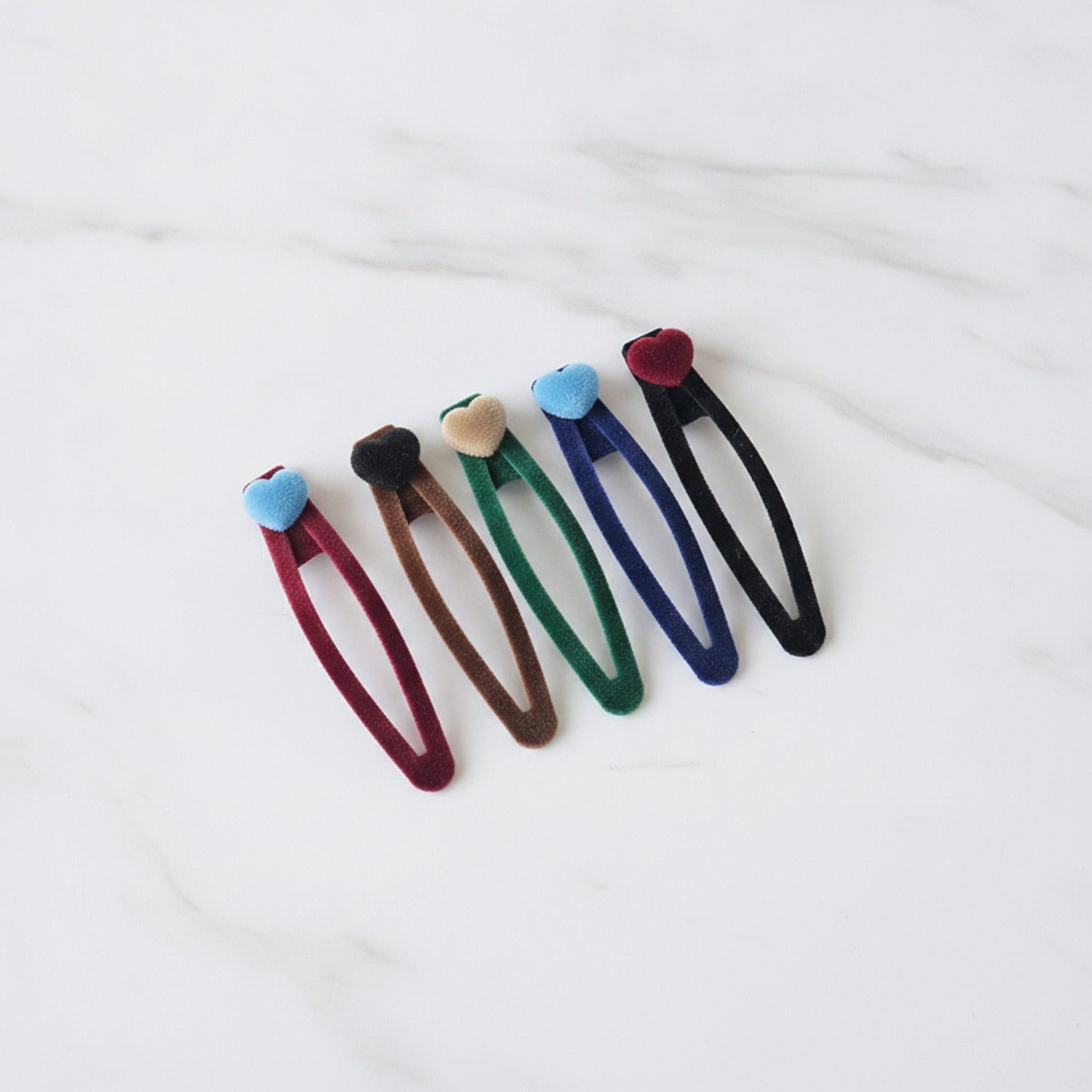 Velvet Pom Hair Clip Set