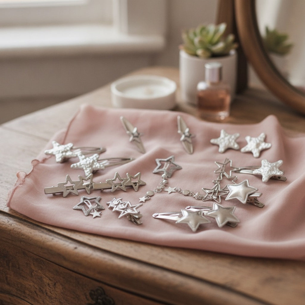 Assorted Metallic Star Hair Clip Set – hair accessories (view 3)