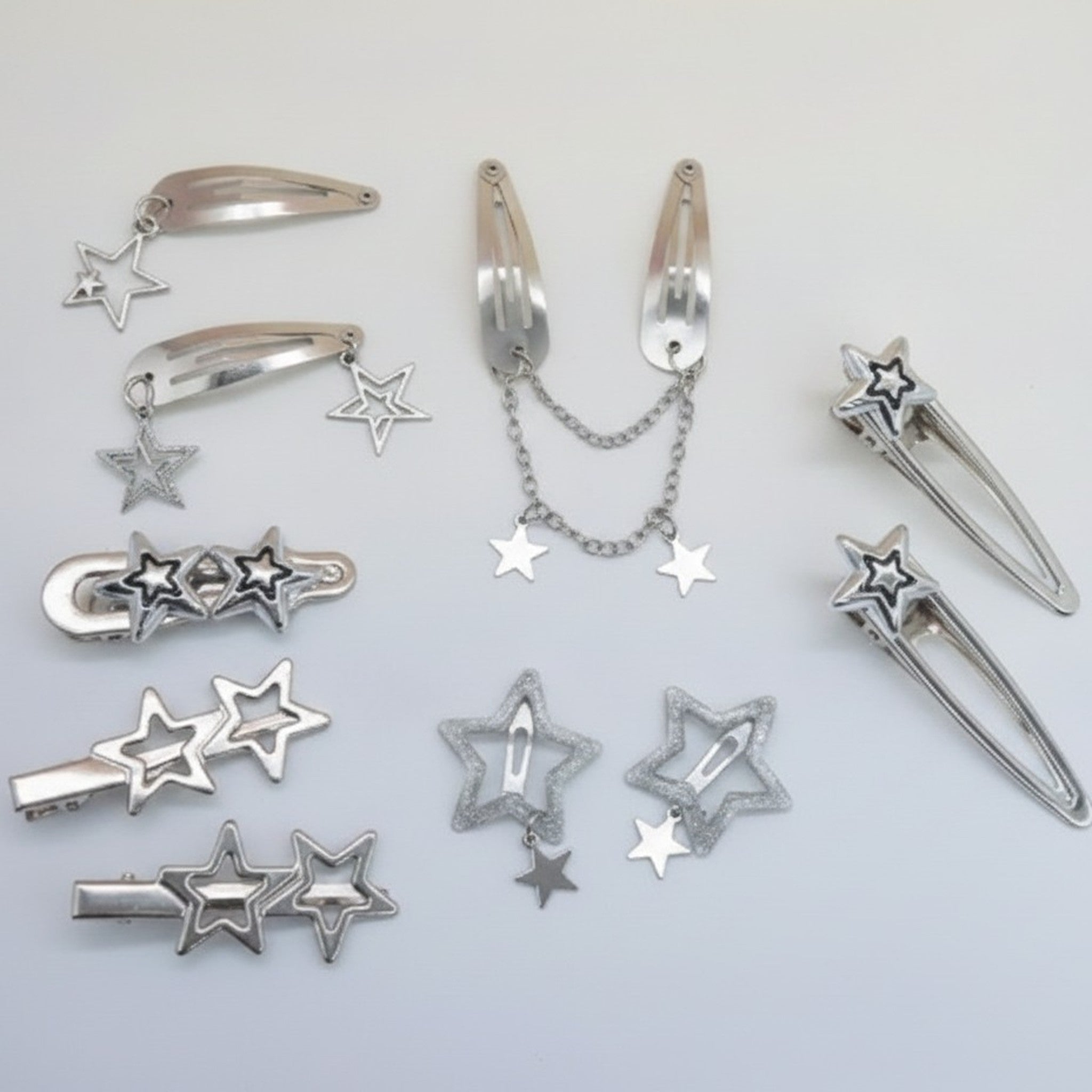 Assorted Metallic Star Hair Clip Set – hair accessories (view 2)