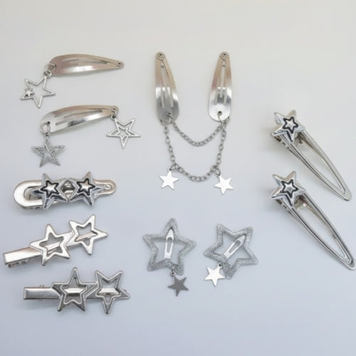Assorted Metallic Star Hair Clip Set – hair accessories (view 2)