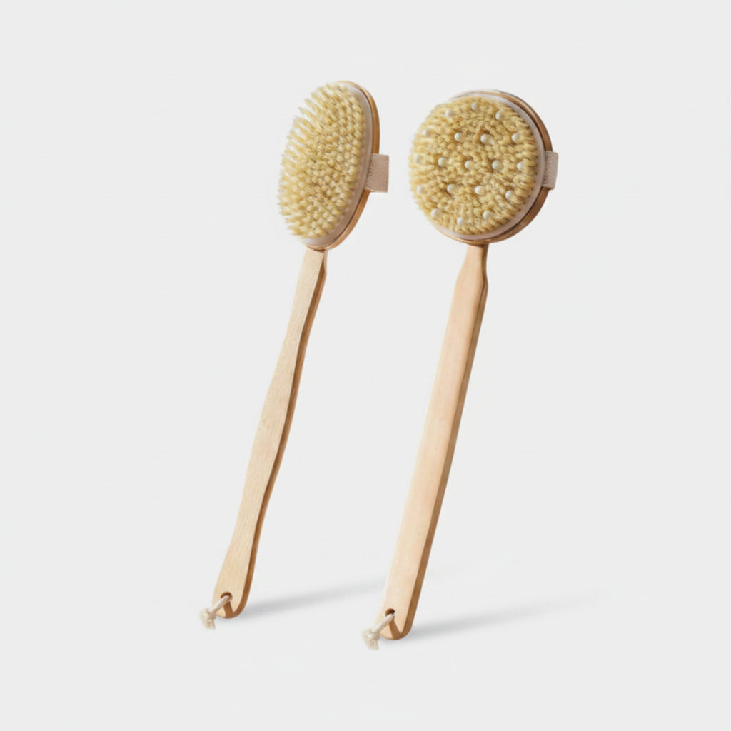 Wooden Body Brush Set With Natural Bristles
