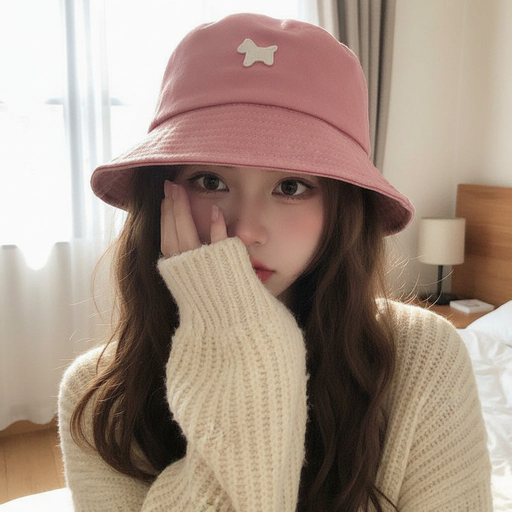 Coral Bucket Hat With Star Charm