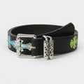 Black Leather Cross Charm Belt