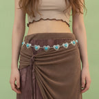 Silver Heart Turquoise Stone Belt – scarves & belts (view 3)